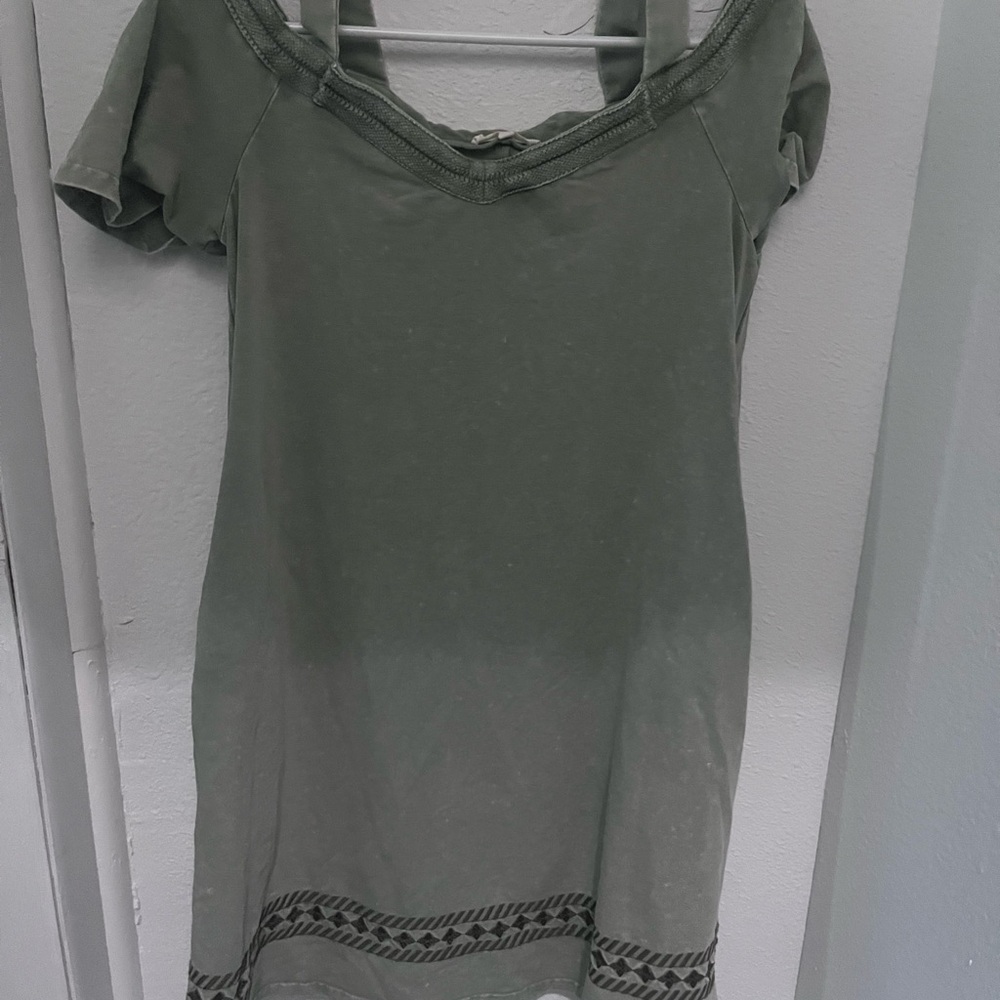 Stylish Green Women's Off the shoulder Dress